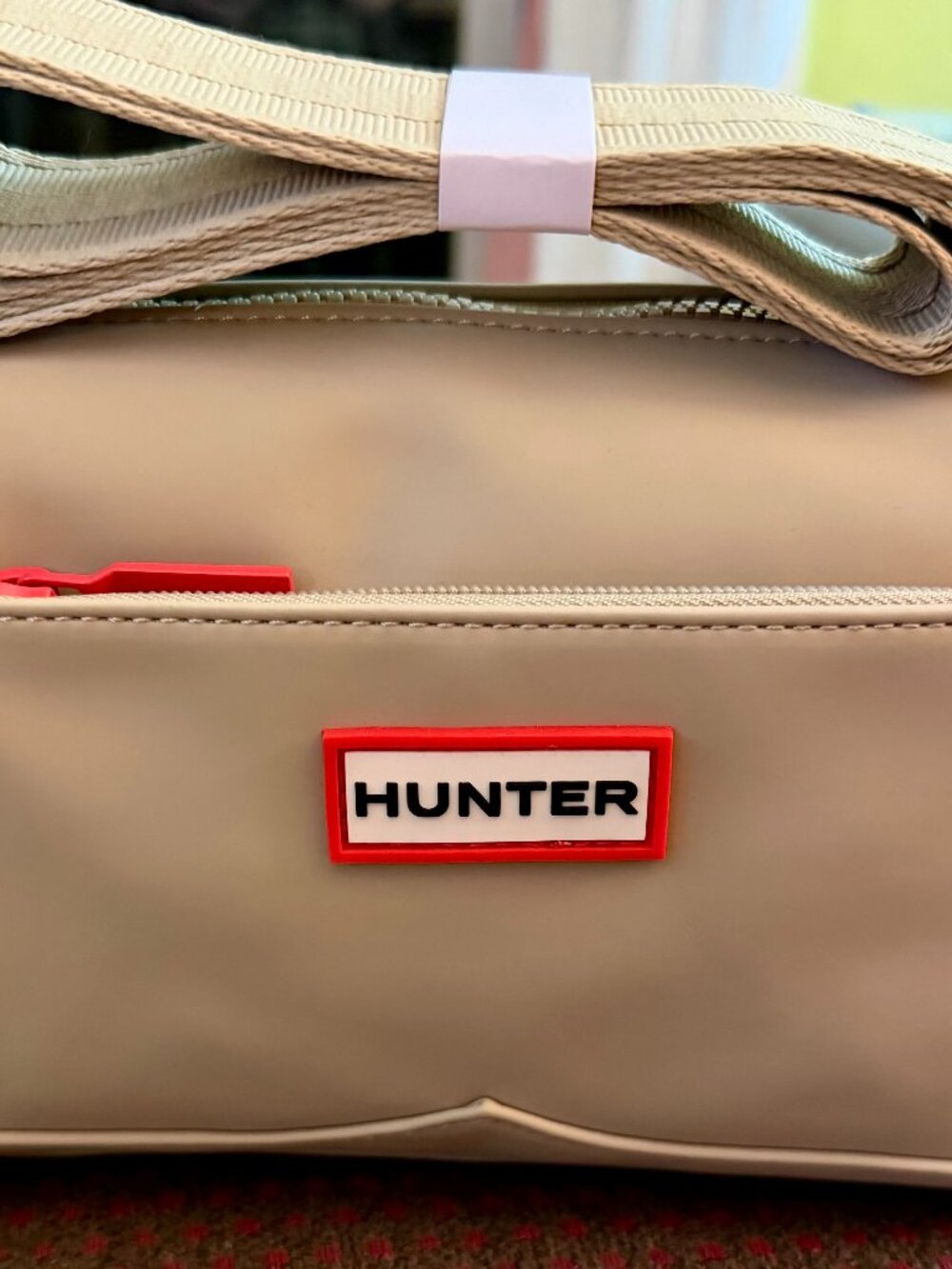 Hunter Original Rubberised Mini Crossbody Bag Beige NWT Water-Resistant